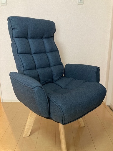 【オットマン付き】回転ファブリックチェア