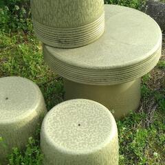 【陶器セット】ガーデニングテーブル