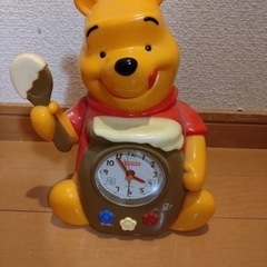 189. レトロ　　ぷーさん　目覚まし時計　　高さ23cm