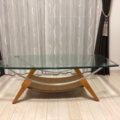 【ネット決済】ガラステーブル リビングテーブル