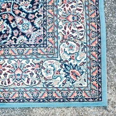 【池上店】絨毯 ラグ カーペット 敷物 玄関 マット グリーン ターコイズブルー (検 ペルシャ柄絨毯 🚚運搬無料エリア有 / 大田区 リサイクルショップ 🪜Lumberroom - ランバールーム - 池上店 / 池上駅 大森駅 蒲田駅 最寄り🪜