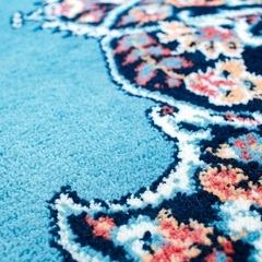 【池上店】絨毯 ラグ カーペット 敷物 玄関 マット グリーン ターコイズブルー (検 ペルシャ柄絨毯 🚚運搬無料エリア有 / 大田区 リサイクルショップ 🪜Lumberroom - ランバールーム - 池上店 / 池上駅 大森駅 蒲田駅 最寄り🪜