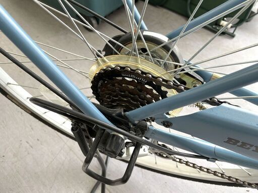 27インチ 6段変速 自転車 BEYOND カゴ ライト 鍵 荷台付き ママチャリ  