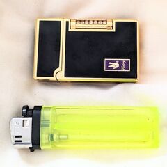 美品 VICTORY ガスライター ゴールド＆ブラック オニキス 骨董品レベル