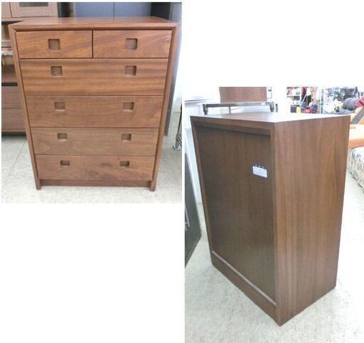 橋詰家具 HASHIZUME Shinra茶 640-5段チェスト 幅642 × 奥行395 × 高