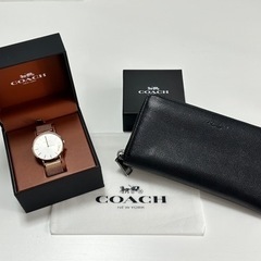 お得【超美品】COACH コーチ ゴールド腕時計＆ブラック長財布