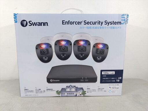 【展示品・使用感無し・付属品一部欠品】SWANN カラー暗視/点滅\u0026警告ライト搭載カメラ SW DRV-FHD 44680SL-JP
