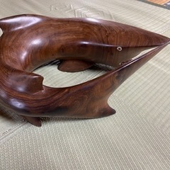 サメ　木彫り置物