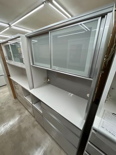 古賀家具2面レンジボードバニラキッチン収納大容量762