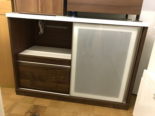 【FU809】★N▲ レンジボード  ブラウン  コンパクト  おしゃれ  シンプル   キッチン家具 収納家具 クリーニング済 堺市 深井 【ジャングルジャングル深井店】