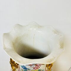 中国景徳鎮孔雀絵柄の陶器製フラワーベース特大 【公式通販】