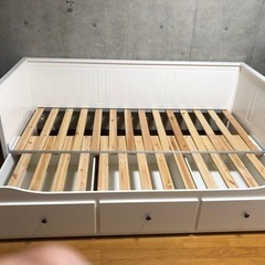 IKEA ヘムネス　デイベッドフレーム（引き出し×3）, ホワイ...