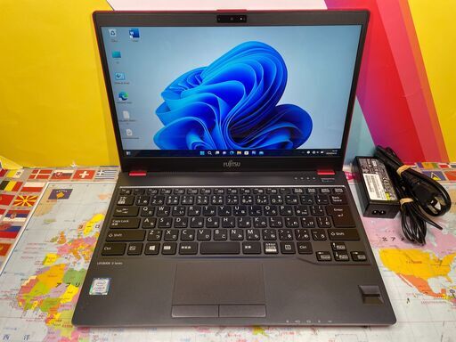 JC03251　希少赤　富士通 LIFEBOOK U938/S  タッチ液晶 ノートパソコン 良品