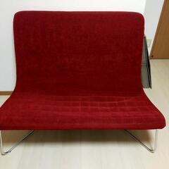 二人掛け椅子(ソファー？)　赤　さしあげます。引取限定