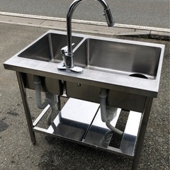 ⭐︎中古品　2槽シンク　　900×600×800mm  厨房用品⭐︎