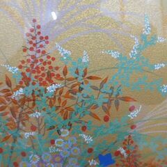 19万円した石踊達哉のオリジナルリトグラフ「秋草」源氏物語より　講談社、額装 共タトウ 輸送用外箱 付