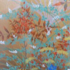 19万円した石踊達哉のオリジナルリトグラフ「秋草」源氏物語より　講談社、額装 共タトウ 輸送用外箱 付