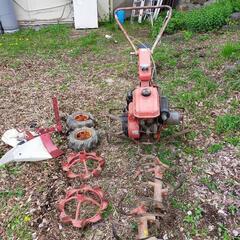 古い耕運機　培土機等セット