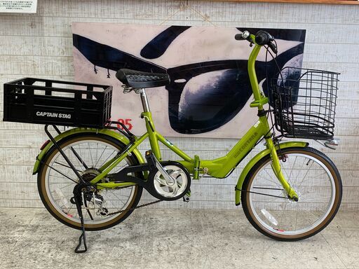 【愛品館江戸川店】キャプテンスタッグ　折りたたみ自転車　コンタナ　20インチ　グリーン　ID:122-044294-007（