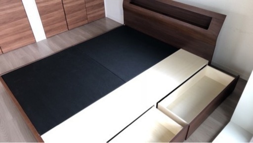 IKEA クイーンsize MALM ベッドフレーム ブラック 収納付き IKEAベッド