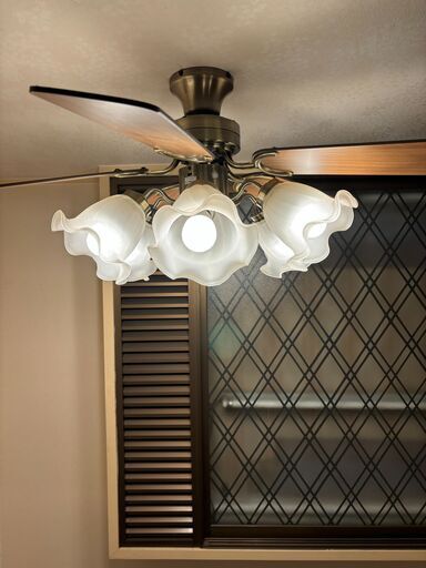 ★値下げ！買得！コイズミ照明 ★シーリングファン付き：LED電球100V☆EFA15形：６灯付き シャンデリア☆