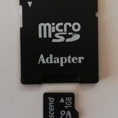 マイクロ　micro　SDカード　変換アダプター付き　1GB