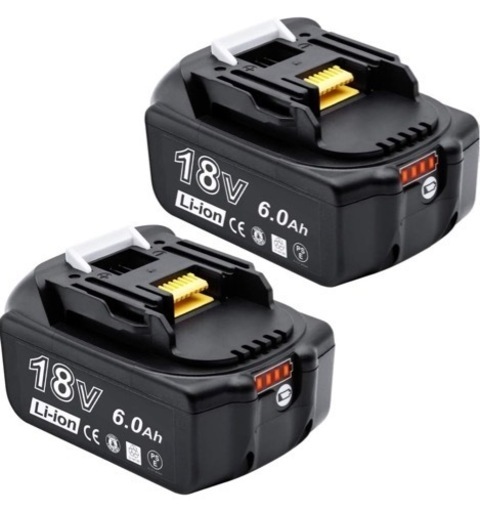 【新品・ラスト1セット】マキタ 18V 6.0Ah バッテリー BL1860B互換　2個（9）