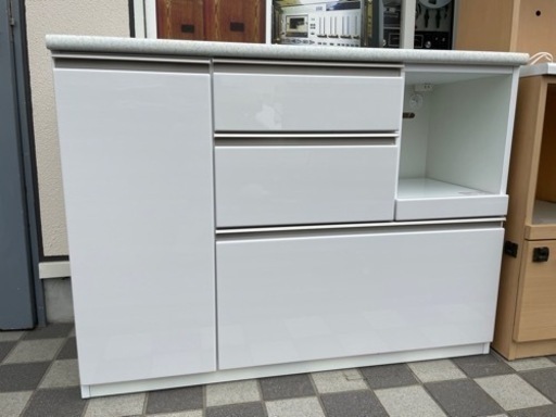 NITORI ニトリ カウンターアルミナ2 120CTWH ホワイト キッチンボード レンジボード キッチン収納 食器棚 キャビネット レンジ台