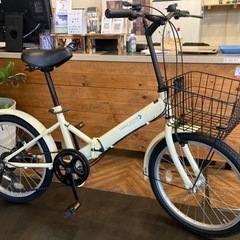 【前後タイヤ新品！】6段変速　カゴ付き20インチ折りたたみ自転車...