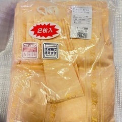 新品未使用　明るい薄オレンジ色のレース柄カーテン　100×200