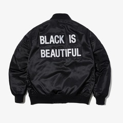 BLACK IS BEAUTIFUL DOWN BOMBER JACKET