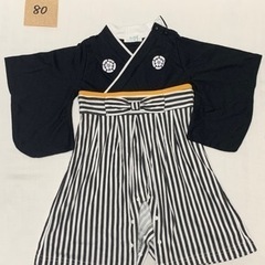 【男児80】袴風ロンパース 
子供服