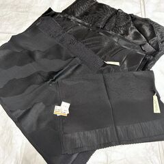 【黒帯揚げ】喪服帯揚げ5枚セット・黒帯上げ・おまとめ・2枚は未使...