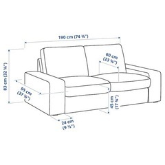 KIVIK シーヴィク IKEA 2人掛けソファ, グンナレド ブルー