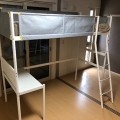 IKEA デスク付きロフトパイプベッド