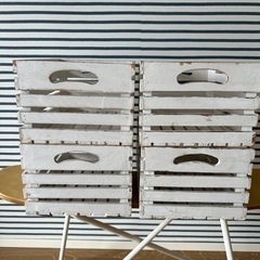 収納ボックス/アンティーク風木製木箱/4つセット