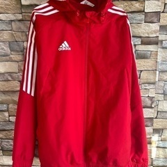 adidas オールウェザージャケット　2XL レッド　ジャージ