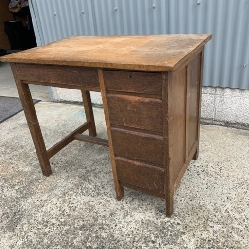 机　片袖机　木製　引き出し5本　レトロ家具　昭和レトロ　鍵なし　中古