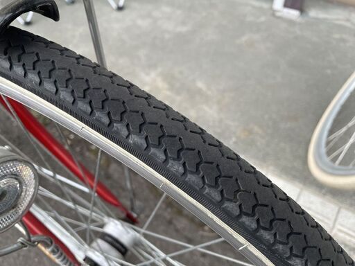 27インチ ６段変速自転車 カゴ 荷台 LEDオートライト 鍵付き 赤 レッド 札幌市手稲区 27インチ 6段変速自転車 カゴ 荷台 LEDオートライト 鍵付き 赤 レッド