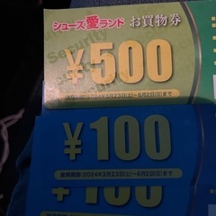シューズ愛ランドお買い物券700円分