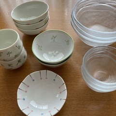 素麺鉢とお茶碗、湯呑み、小鉢、小皿