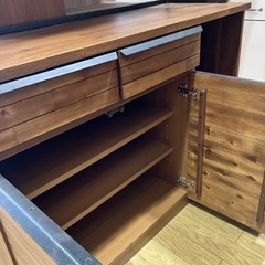 6/23値下げしました！🚢西海岸スタイル🚢 unico ウニコ SWELLA スウェラ キッチンボード レンジボード 食器棚 収納棚  W1200 アカシア材 NO.873