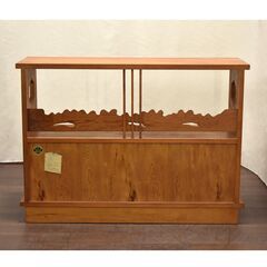 ≪zyt1456ジ≫ 希少 屋久杉 茶箪笥 幅121cm 飾り棚/サイドボード 茶棚/和箪笥/摺漆/民芸家具/天然木/杢目/浮造り 60405-12