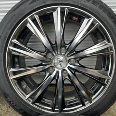 バリ山！weds(ウェッズ) LEONIS(レオニス) WX 17インチ pcd114.3５穴　バリ溝タイヤ付き