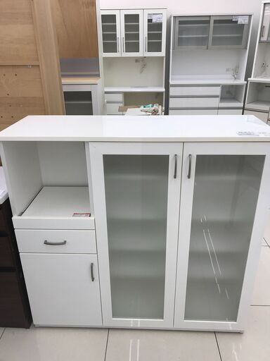 ★ジモティ割あり★ NITORI レンジ台 ホワイト H115.5×D42×W120 クリーニング済み HJ2914