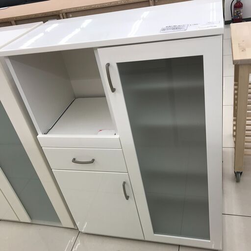 ★ジモティ割あり★ NITORI レンジボード ホワイト H115.5×D42×W80 クリーニング済み HJ2918