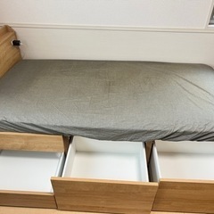 【状態良好】収納付きシングルベッド