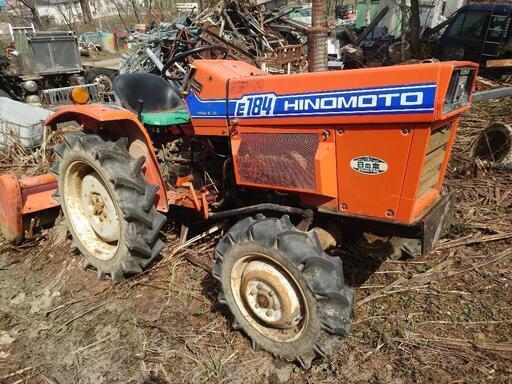 旭川発☆HINOMOTOトラクター!E184!ロータリー付き4WD!