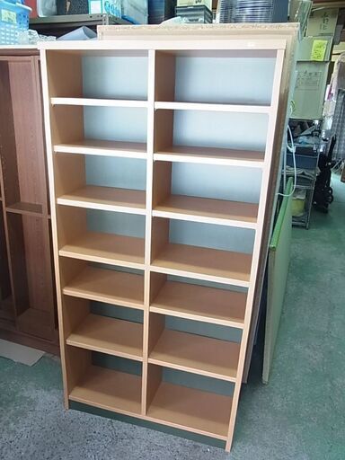本棚　本箱　2列7段ラック　ワイド　幅広　収納棚　飾り棚