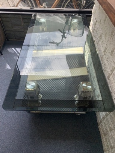 家具 ローテーブル ガラステーブル レザー 高級